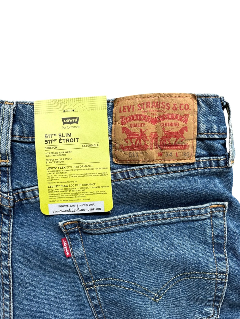 Levi’s 511 Slim Fit Flex Stretch Jeans 34x32 NWT